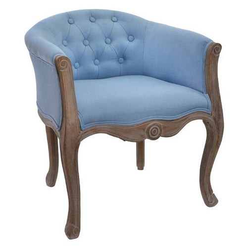 Armchair Dekodonia Blue Wood Polyester (58 x 56 x 69 cm) Dekodonia