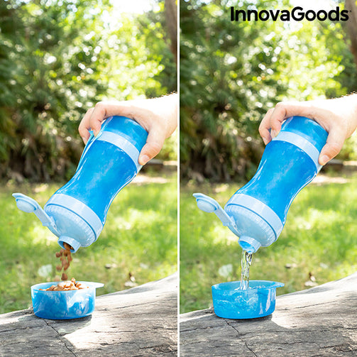2-in-1 bottle with water and food containers for pets Pettap InnovaGoods InnovaGoods