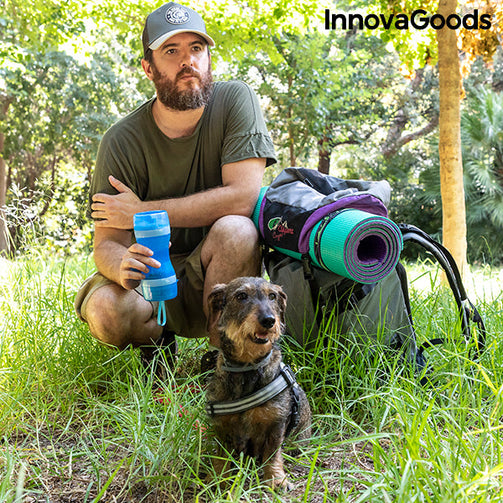 2-in-1 bottle with water and food containers for pets Pettap InnovaGoods InnovaGoods