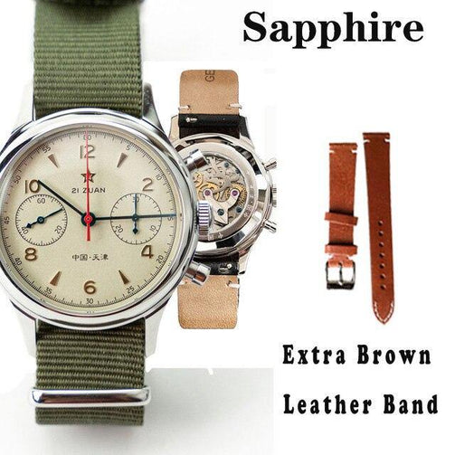 New Men Business Chronograph ST1901 Movement Watch Sapphire Acrylic Mechanical Watch 50m Waterproof Clock reloj hombre Seewest