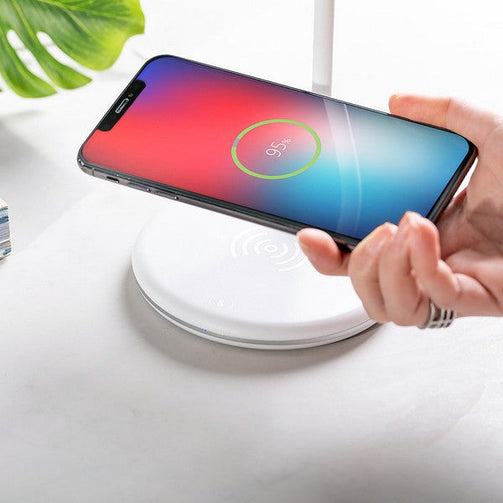 LED Lamp with Bluetooth Speaker and Wireless Charger White 146268 BigBuy Tech