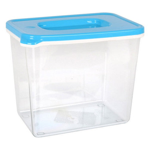 Lunch box White & Blue Rectangular High BigBuy Cooking