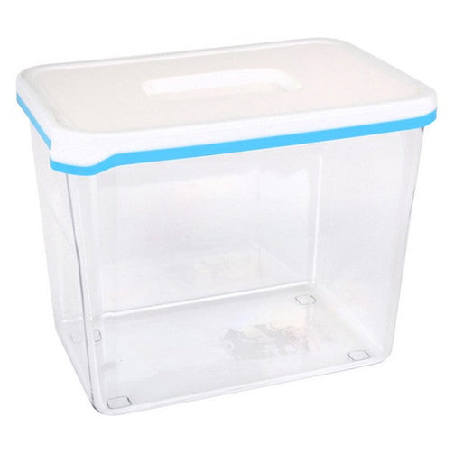 Lunch box White & Blue Rectangular High BigBuy Cooking