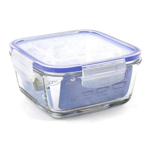 Hermetic Lunch Box Borgonovo Transparent Squared Borgonovo