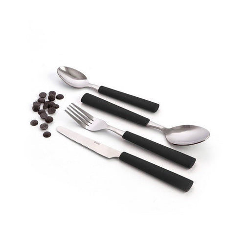 Cutlery set Quid Habitat (24 pcs) Black Stainless steel Quid