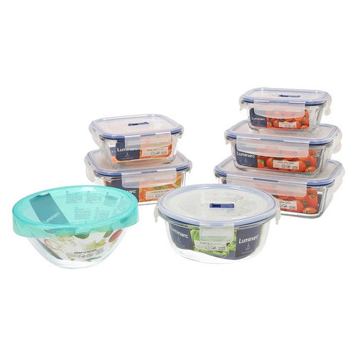 Set of lunch boxes Luminarc Pure Box Active (7 pcs) Crystal 43 x 32 x 18 cm Luminarc