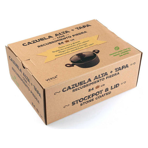 Casserole with lid Aluminium (24 x 11,5 x 24 cm) BigBuy Home