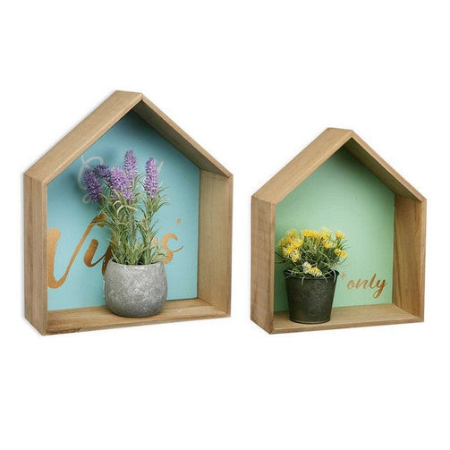 Wall Decoration Paolownia wood (2 pcs) BigBuy Home