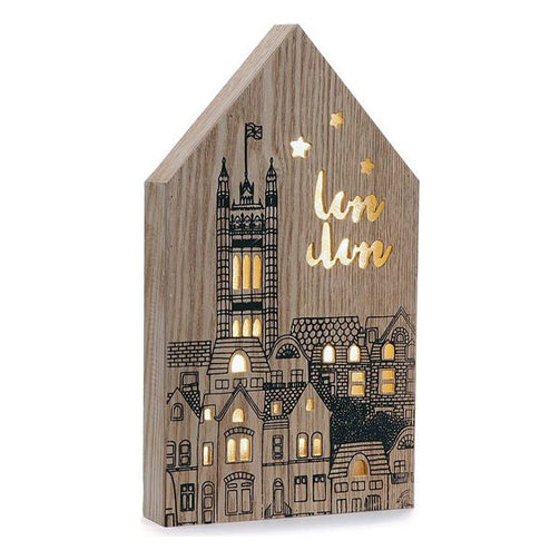 Decorative box London Wood (3,5 x 30 x 17 cm) BigBuy Home