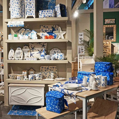 Door Hanger Blue Sea Wood BigBuy Home