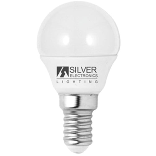 Spherical LED Light Bulb Silver Electronics Eco E14 5W White light Silver Electronics