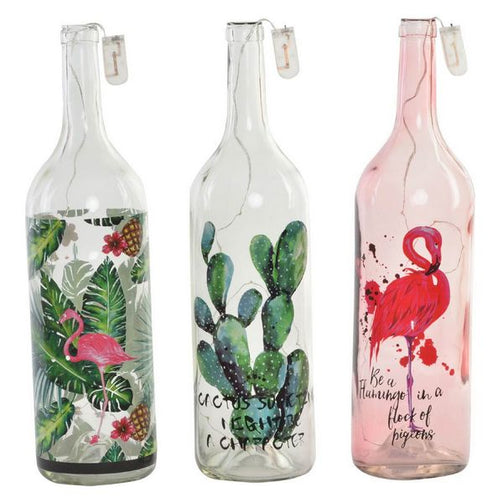 LED Bottle Dekodonia Crystal Tropical (12 x 46 cm) (3 pcs) Dekodonia