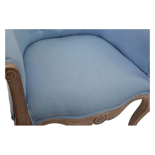 Armchair Dekodonia Blue Wood Polyester (58 x 56 x 69 cm) Dekodonia