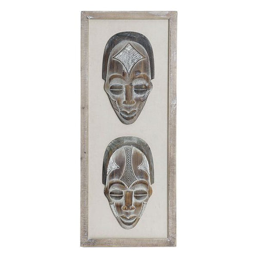 Wall Decoration Dekodonia Wood With fabric Colonial Mask Dekodonia