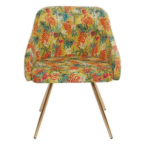 Armchair Dekodonia Yellow Metal Polyester (59 x 59 x 75 cm) Dekodonia