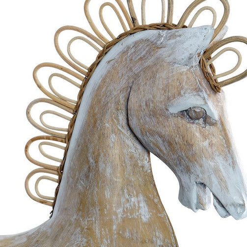 Decorative Figure Dekodonia Horse Bamboo rattan Fibre (60 x 17 x 65 cm) Dekodonia