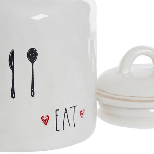 Tin Dekodonia Eat Stoneware White (14 x 18 cm) Dekodonia