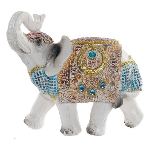 Sculpture Dekodonia Elephant White/Blue (19 x 10 x 18 cm) Dekodonia