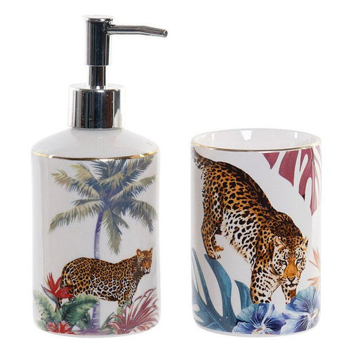 Bath Set Dekodonia Porcelain Leopard (2 pcs) Dekodonia