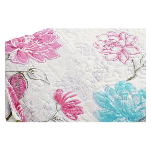 Bedspread (quilt) Dekodonia Flowers Polyester Cotton (285 gsm) Dekodonia