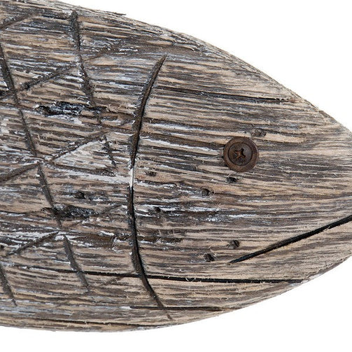 Decorative Figure Dekodonia Metal Paolownia wood Fish (40 x 5 x 27 cm) Dekodonia