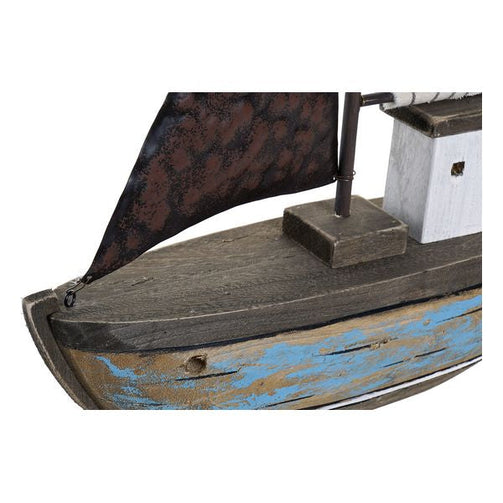 Decorative Figure Dekodonia Barco Metal Paolownia wood (39 x 8 x 46 cm) Dekodonia