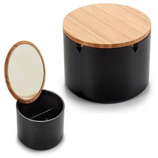 Jewelry box Black Plastic Mirror BigBuy Home