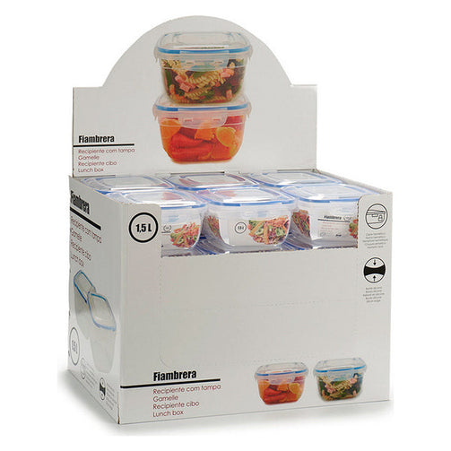 Lunch box Blue Squared BigBuy Home