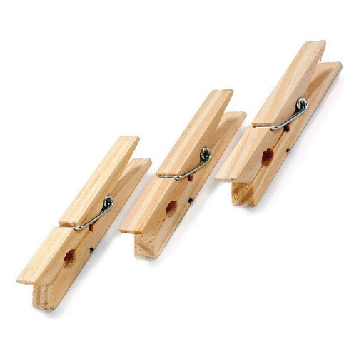 Clothes Pegs Wood (24 Pieces) BigBuy Home