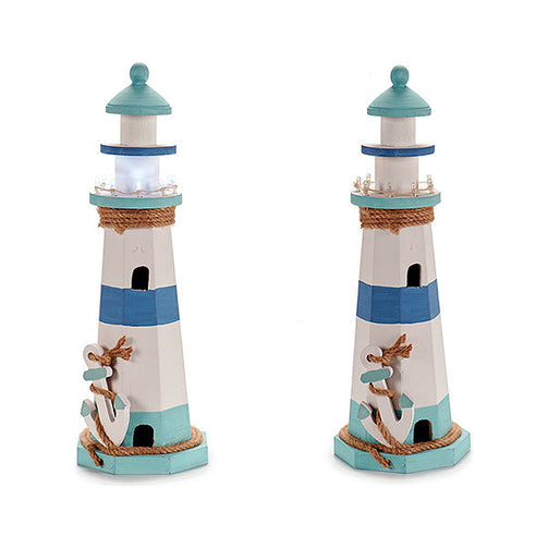 Decorative Figure Wood (14,5 x 44 x 14,5 cm) LED Lights Gift Decor