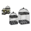 Cage Black Metal Ironwork Black (2 Pieces) (23 x 40 x 23 cm) Gift Decor