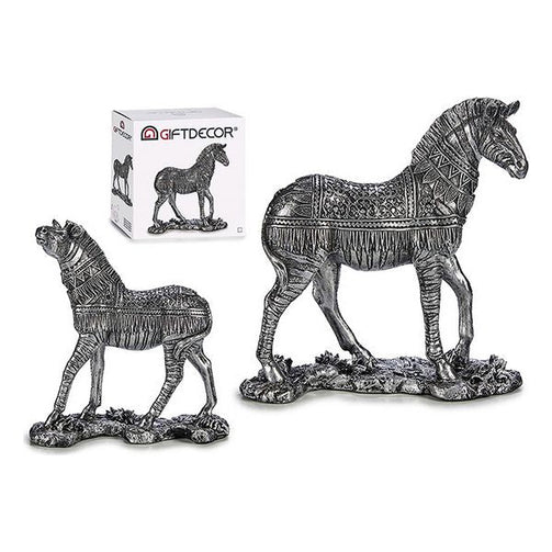 Garden statues Silver Resin Silver (10 x 27 x 25 cm) BigBuy Home