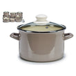 Pot with Glass Lid Grey Enamelled Steel (26,2 x 17,2 x 19,8 cm) BigBuy Home