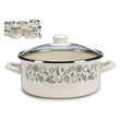 Pot with Glass Lid Enamelled Steel 33,6 x 17 x 25,8 cm (Ø 24 cm) BigBuy Home