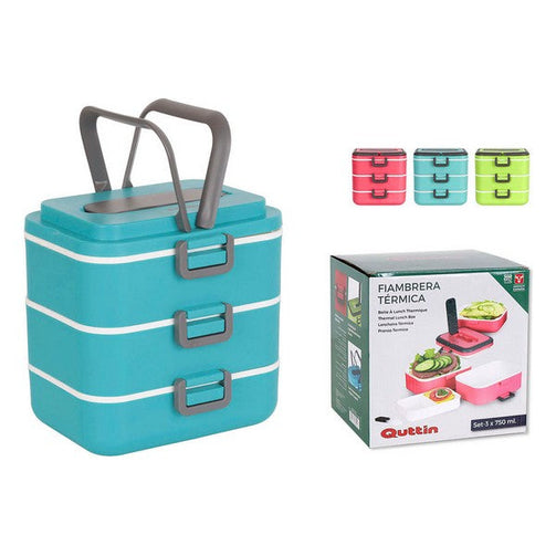 Set of lunch boxes Quttin Stackable Thermal (3 uds) (2,25 L) Quttin