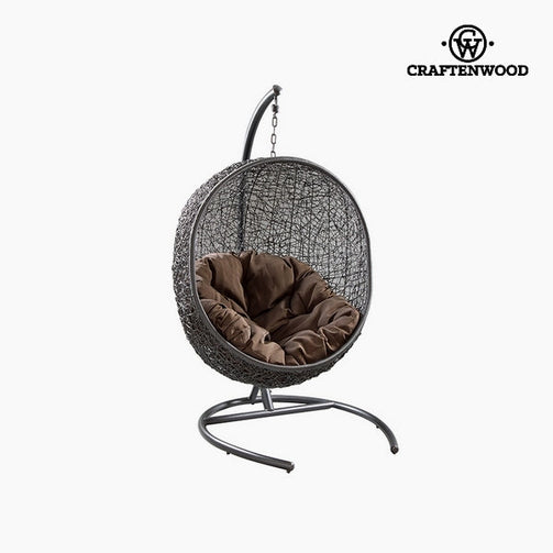 Hanging basket seat (176 cm) Synthetic rattan Black Craftenwood