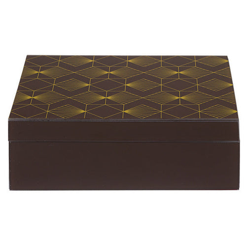 Decorative box Brass Pine (26 X 18 x 9 cm) BigBuy Home