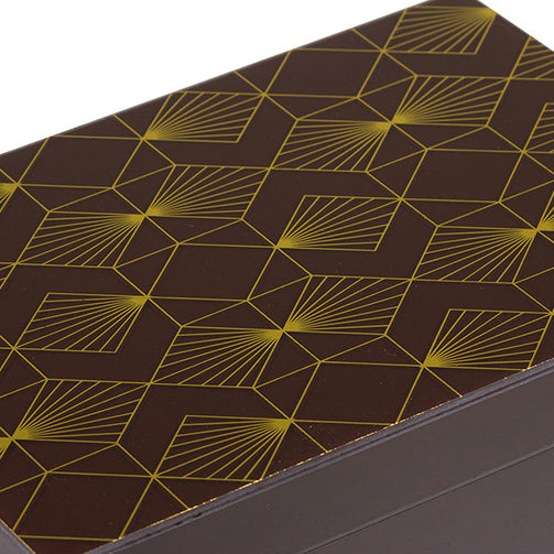 Decorative box Brass Pine (26 X 18 x 9 cm) BigBuy Home