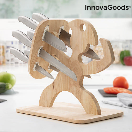 Set of Knives with Wooden Base Spartan InnovaGoods 7 Pieces InnovaGoods