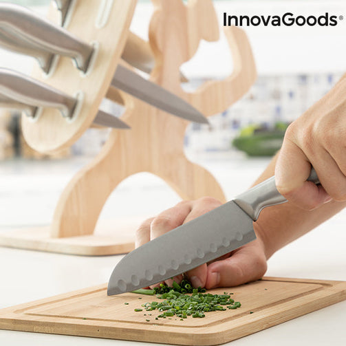 Set of Knives with Wooden Base Spartan InnovaGoods 7 Pieces InnovaGoods