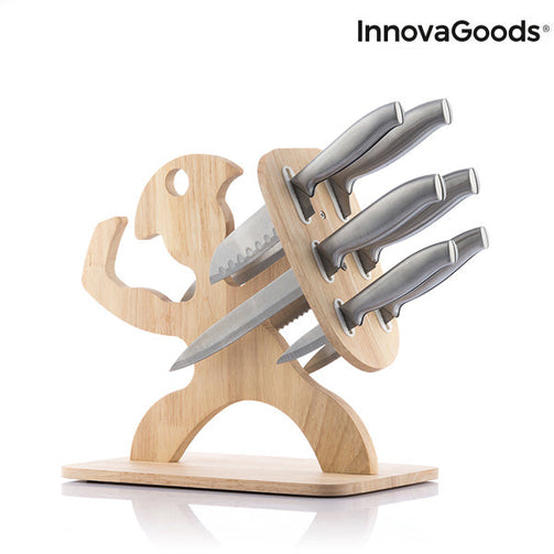 Set of Knives with Wooden Base Spartan InnovaGoods 7 Pieces InnovaGoods