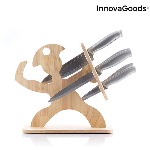 Set of Knives with Wooden Base Spartan InnovaGoods 7 Pieces InnovaGoods