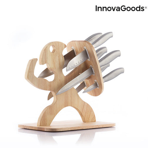 Set of Knives with Wooden Base Spartan InnovaGoods 7 Pieces InnovaGoods
