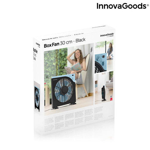 Floor Fan Box InnovaGoods Ø 30 cm 50W Black Blue InnovaGoods