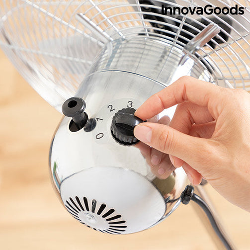 Freestanding Fan Chrome Retro InnovaGoods Ø 40 cm 55W InnovaGoods