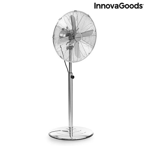 Freestanding Fan Chrome Retro InnovaGoods Ø 40 cm 55W InnovaGoods