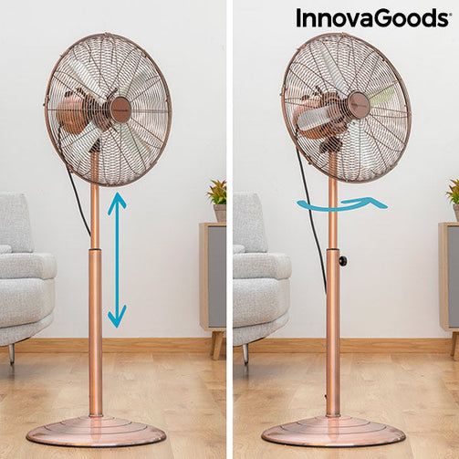 Freestanding Fan Copper Retro InnovaGoods Ø 40 cm 55W InnovaGoods
