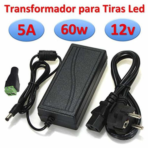 Power supply Ahorraluz Black (12v 5A 60w) (Refurbished A+) BigBuy Home