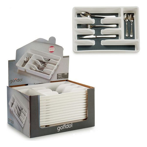 Cutlery Organiser White Plastic (36 x 5 x 26,2 cm) BigBuy Home
