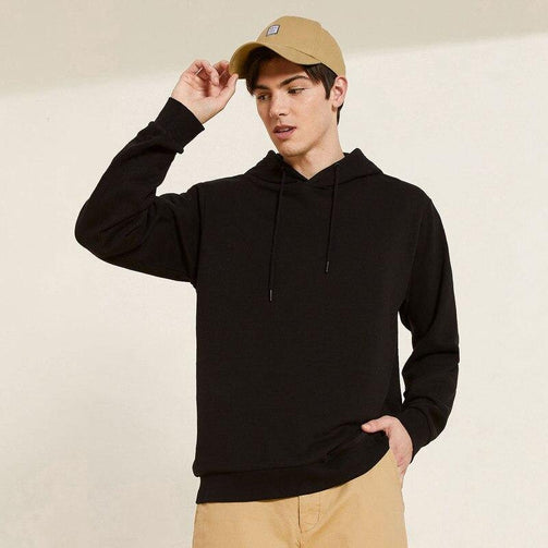 Metersbonwe Autumn And Winter new Multicolor comfort Sweatshirt men Plus Velvet Knit Solid color Hooded Hoodies Seewest
